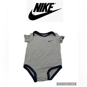 Nike Navy and White Striped Baby Bodysuit